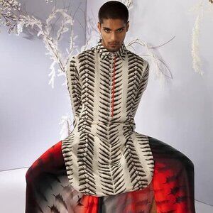 NWT House of Masaba X Game of Thrones Charcoal Swords Kurta Size Large